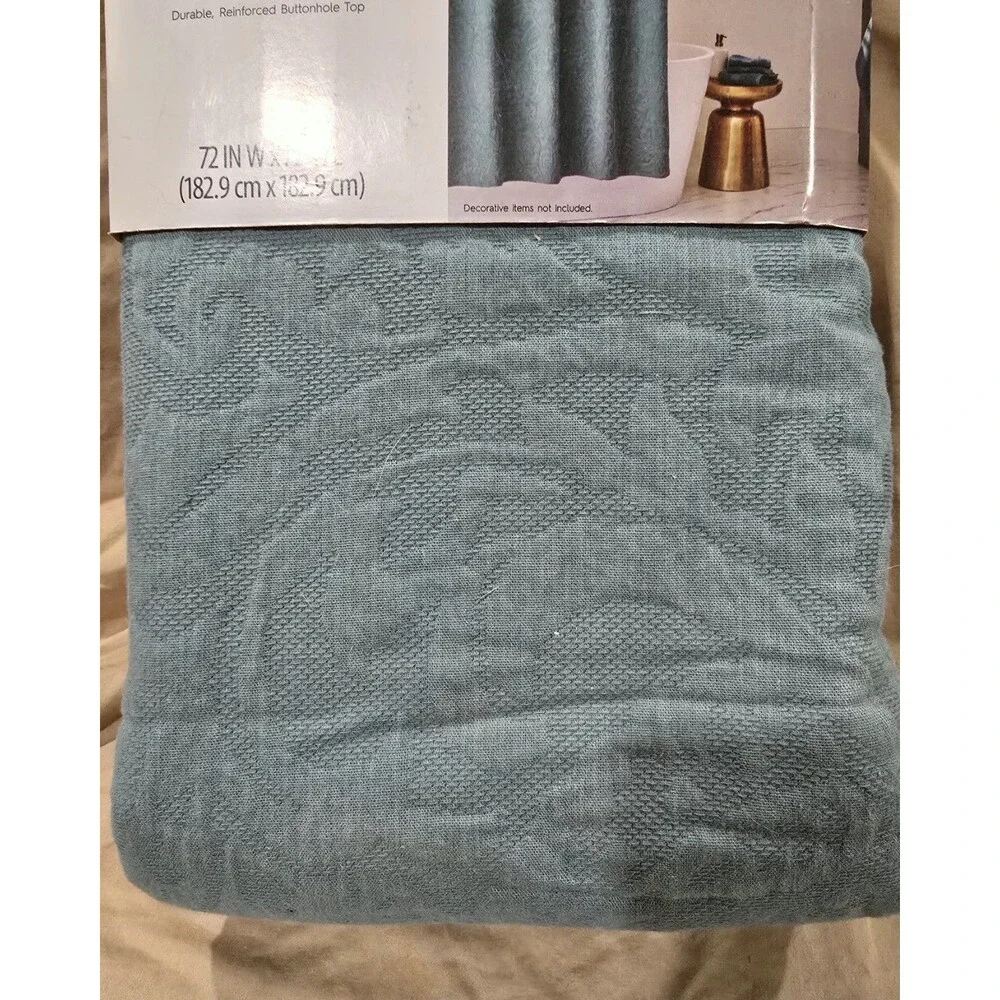 Better Homes & Gardens Seafoam Teall 72” x 72” Cotton Shower Curtain - NEW